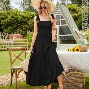 Elegant Black Sleeveless Maxi Dress